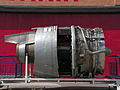 One of the engines of a 747-230 without the cover