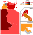 Northern Territory election 2016 - First Party Preference Vote By Division