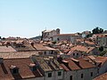 View on old city of Dubrovnik, Saint Ignatius Church in the distance