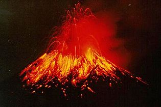 Tungurahua in eruption, Nov. 2, 1999