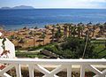 View of the Red Sea from a balcony at the Sheraton Sharm