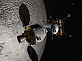 Orion CEV docked to LSAM on lunar orbit, now obsolete