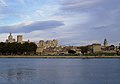 Vue de l’Île de la Barthelasse à la vieille ville d’Avignon