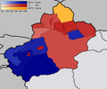 Prefecture-level divisions of East Turkestan/Xinjiang, by nationality