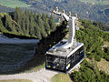 Gondel der Seilbahn auf dem Weg zur Bergstation