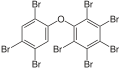 English: Skeletal formula of 2,2′,3,4,4′,5,5′,6-octabromodiphenyl ether (congener BDE-203) Deutsch: Strukturformel von 2,2′,3,4,4′,5,5′,6-Octabromdiphenylether (Kongener BDE-203)