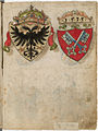 Regensburg Armorial (1535), double-headed with halos and crowns