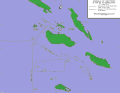 Approach and routes of Allied Task Forces 61 & 62 to Guadalcanal, August, 1942.