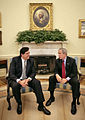 President Alan García of Peru with George W. Bush, October 10, 2006, in the Oval Office