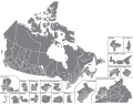 Blank Map of Canada's 338 ridings, as used in the 2015 federal election