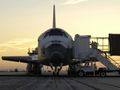 Discovery as it rests on the runway at Edwards Air Force Base