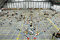 At an hangar at KSC the Columbia debris collected