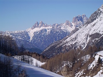 Tre Cime viste da Malga Doana