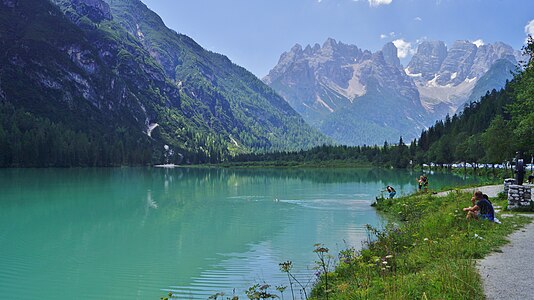 Dürrensee talaufwärts nach Süden zum Monte Cristallo