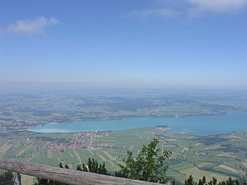 Schwangau und Waltenhofen am Forggensee vom Tegelberg aus gesehen