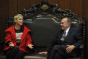 Xuxa and José Sarney (President of the Federal Senate of Brazil) (29 May 2013)