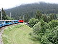 Rhätische Bahn auf dem Weg von Chur nach Arosa