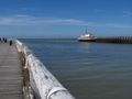 Harbor entrance between two piers