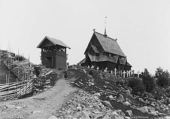 English: Reinli stave church (photo 1890)