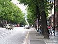 Tram and bus stop on Bulevardi street in Helsinki