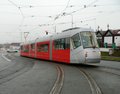 Škoda 14 T (Vektra) tram for Prague on tests in Plzen