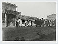 English: A street with a bootmaker's shop in Hughesovka, c.1890s