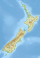 Relief map of New Zealand