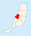 Map of Fuerteventura highlighting Betancuria