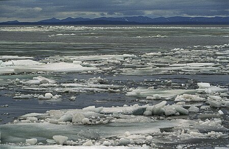 Kotzebue Sund, view from Shore Av. in Kotzebue. 1998.06