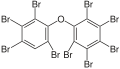 English: Skeletal formula of 2,2′,3,3′,4,4′,5,6,6′-nonabromodiphenyl ether (congener BDE-207) Deutsch: Strukturformel von 2,2′,3,3′,4,4′,5,6,6′-Nonabromdiphenylether (Kongener BDE-207)