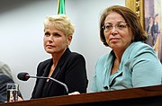 Xuxa and Ideli Salvatti (Chief Minister of the Secretariat for Human Rights of Brazil) (21 May 2014)