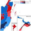 Belize general election 2015 - Winning party vote by constituency