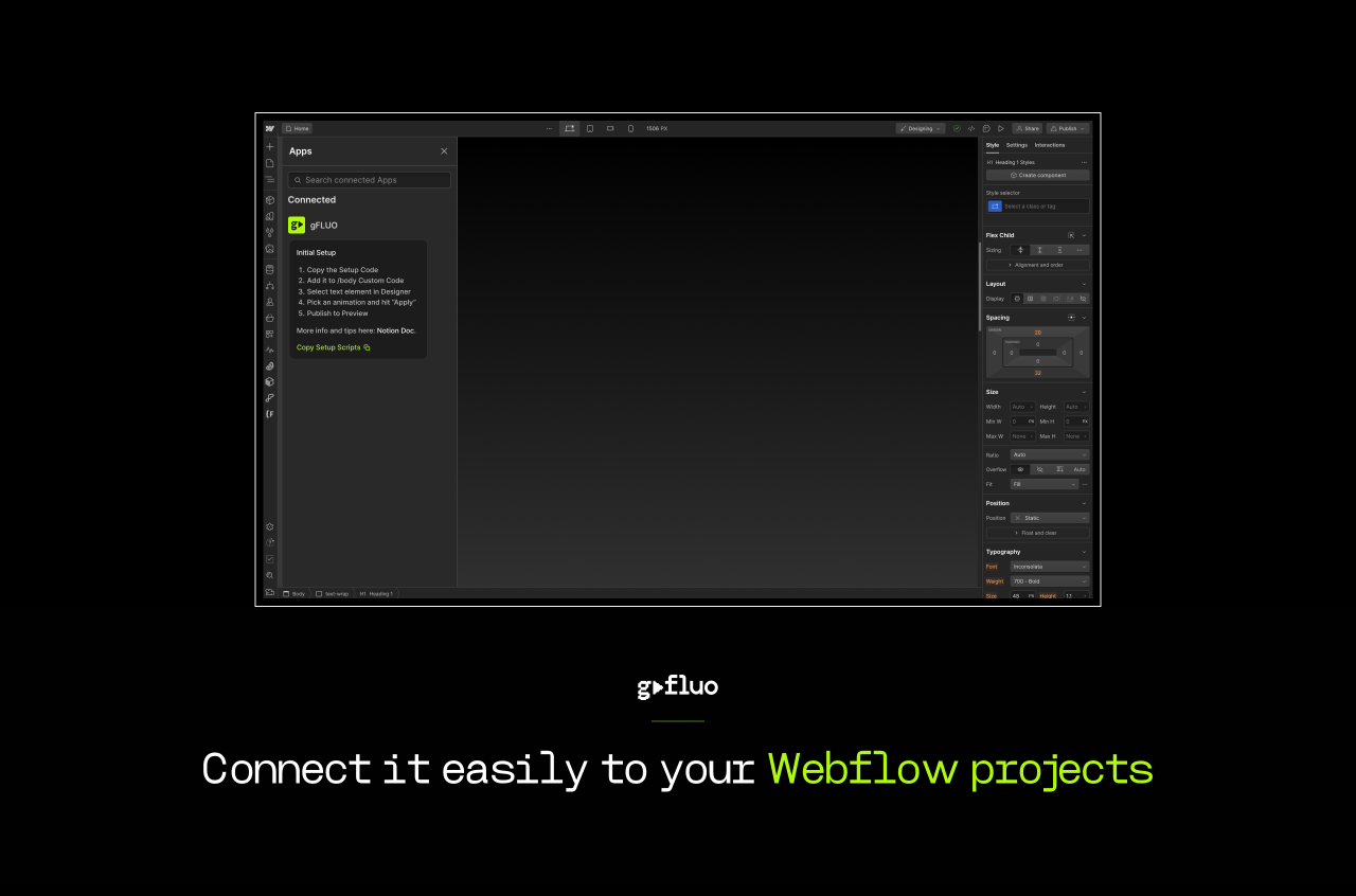 Connect it easily to your Webflow projects