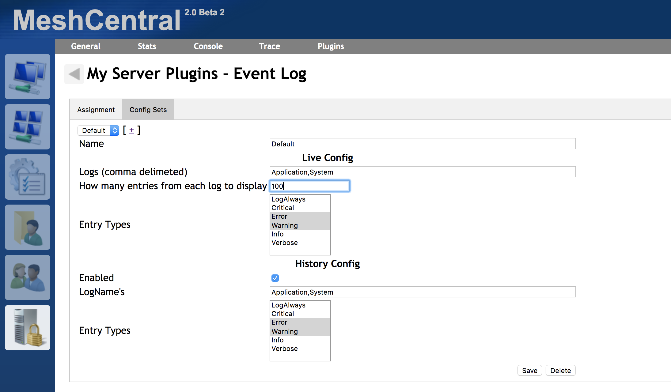 Plugin Administration Page