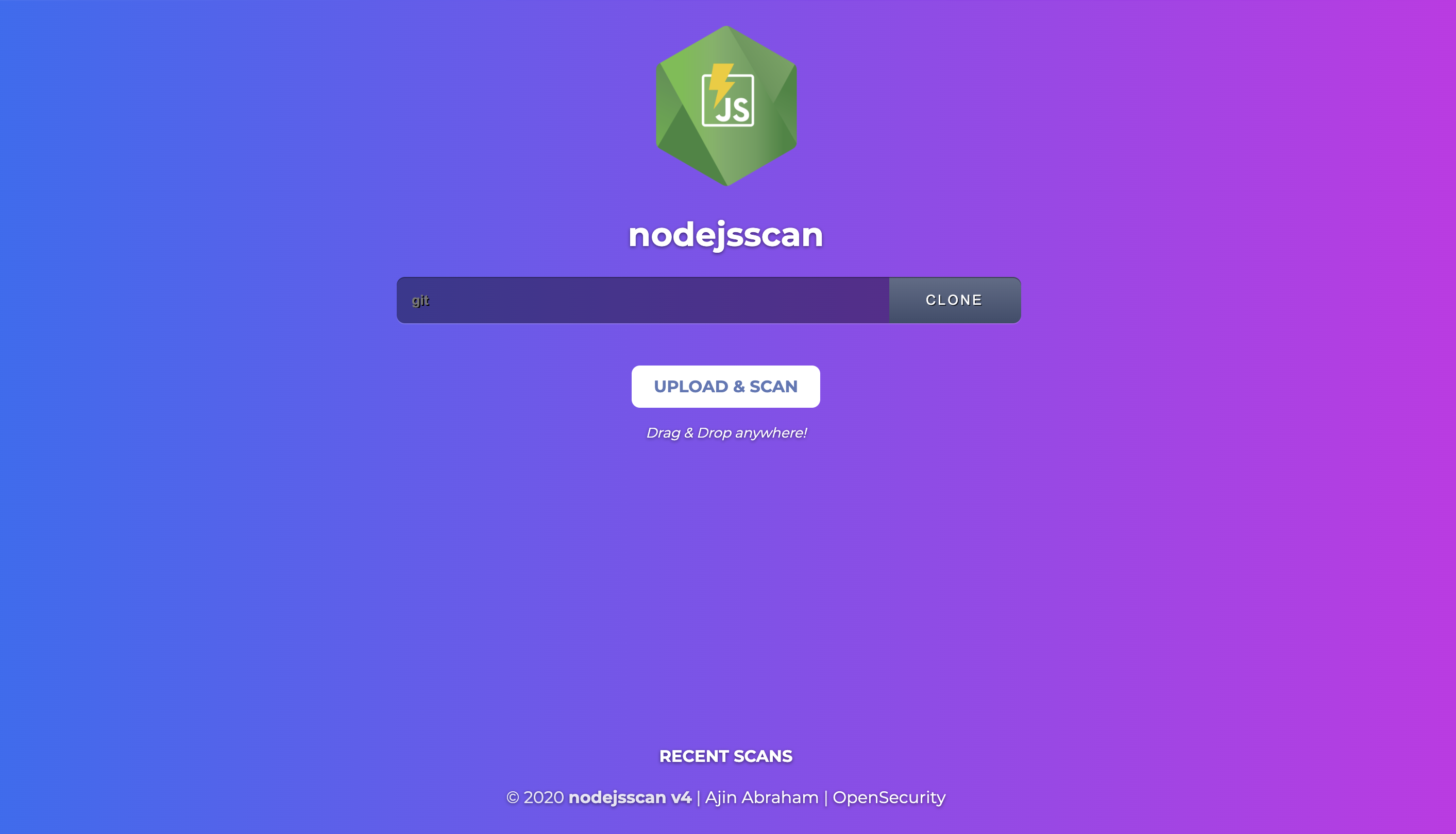 nodejsscan web ui