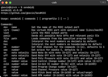 SendMIDI screenshot