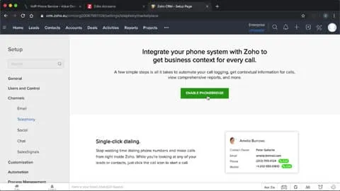 Zoho voipstudio setup