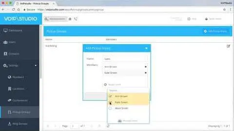 VoIPstudio pickup groups