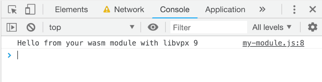 DevTools
z użyciem interfejsu ABI libvpx wydrukowanego z użyciem emscripten.