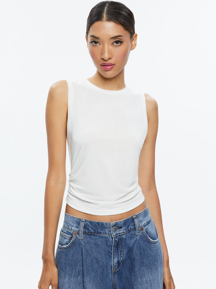 KAPPA CROPPED TANK - OFF WHITE - Alice And Olivia