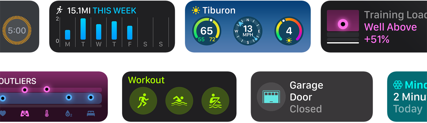 Une sélection de nouveaux widgets pour watchOS