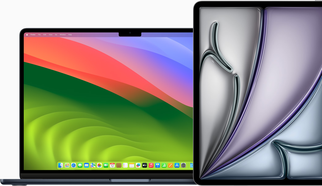 MacBook Air and iPad screen displays