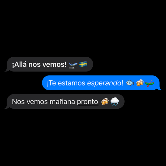 A demonstration of effects on words and emojis in iMessage