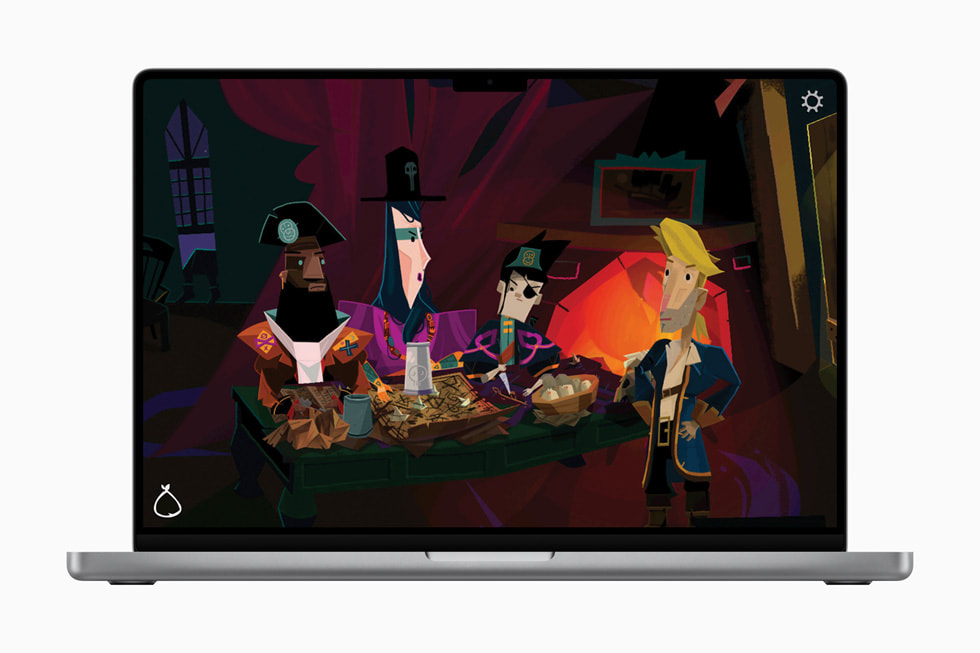 Gameplay for Return to Monkey Island  is shown on MacBook.