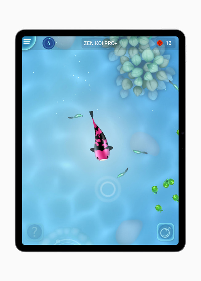 Et skjermbilde av Zen Koi Pro  fra LandShark Games vist på en iPad Pro.