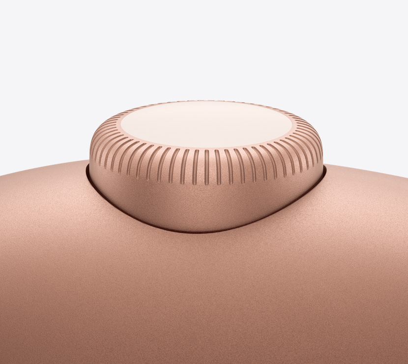 Primer plano de la Digital Crown de los AirPods Max.