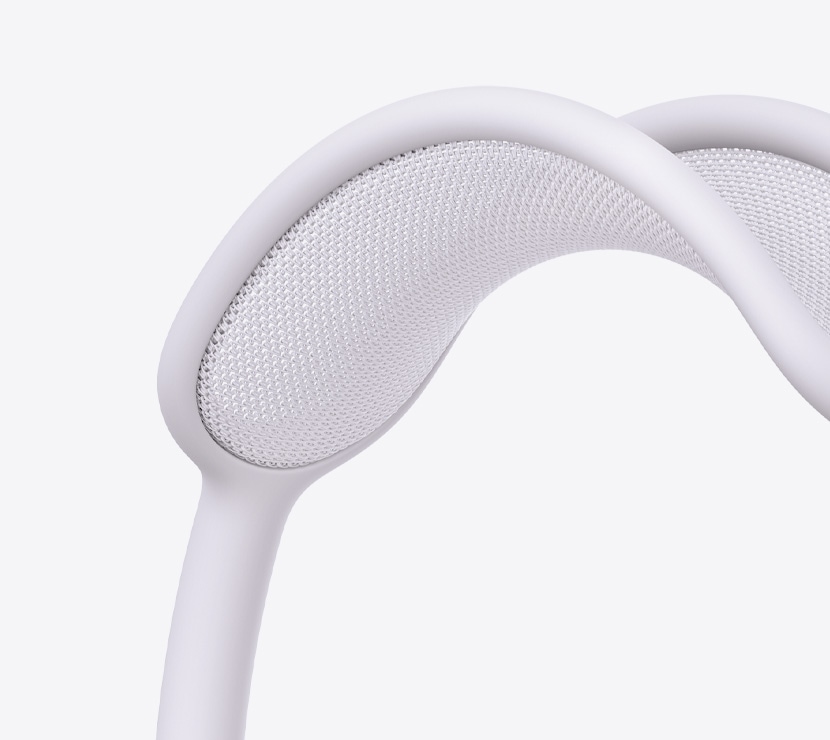 Close‑up van de hoofdband van AirPods Max.