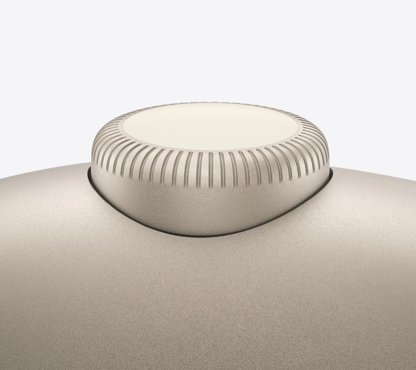 Close‑up van de Digital Crown van AirPods Max.