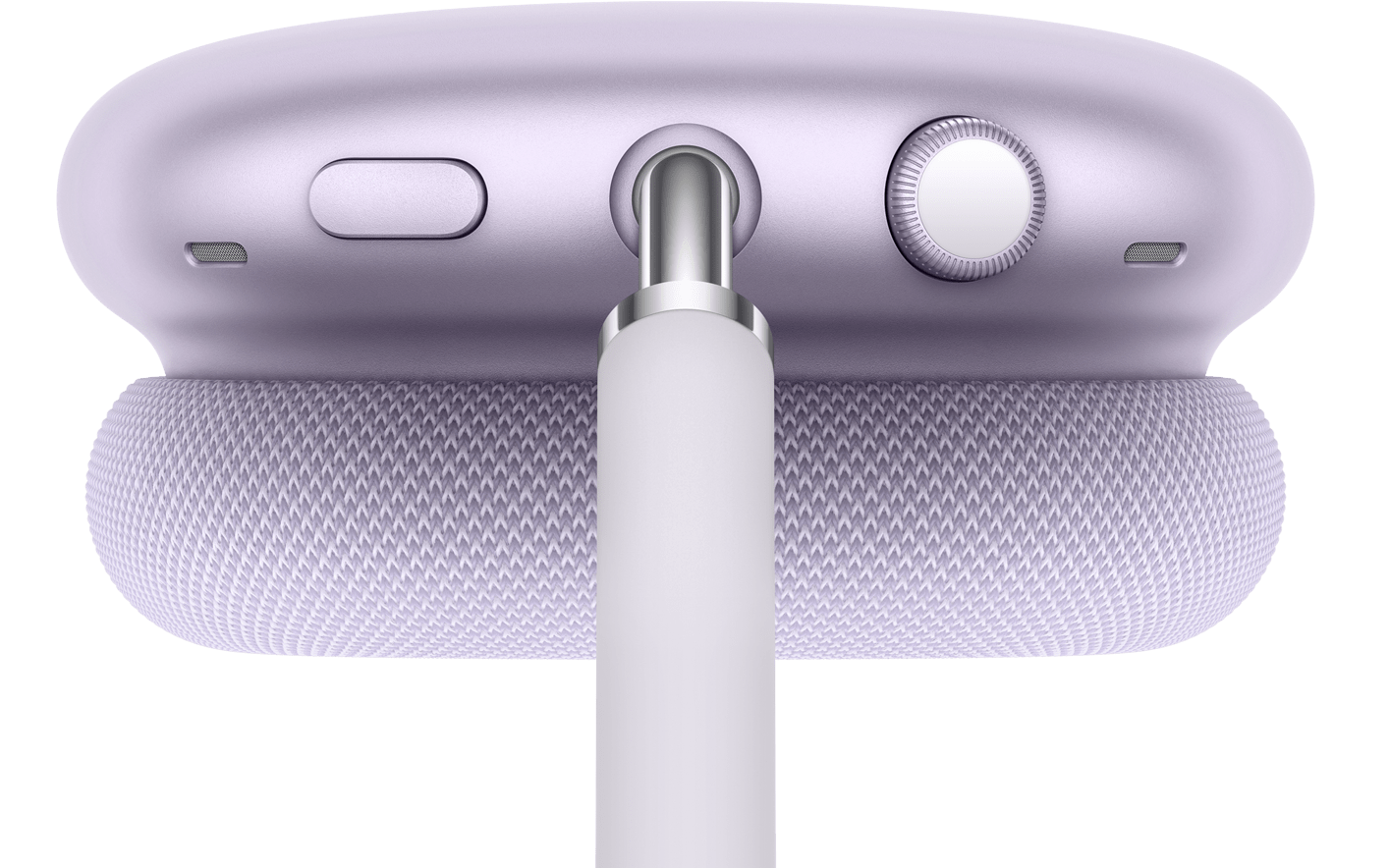 Une image représentant le mode Transparence avec une ligne pointant vers le bouton de contrôle du bruit sur les AirPods Max