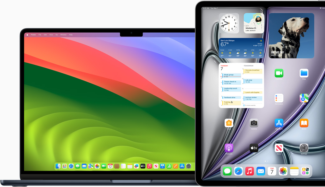 Les écrans d’un MacBook Air et d’un iPad